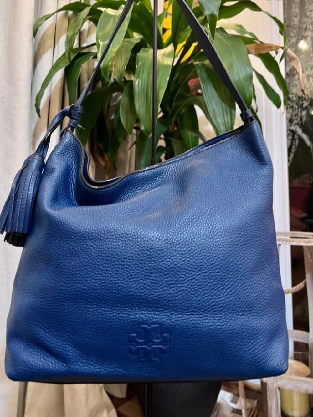 ♦️♦️ AUTHENTIC TORY BURCH BLUE THEA HOBO SHOULDER BAG ♦️♦️